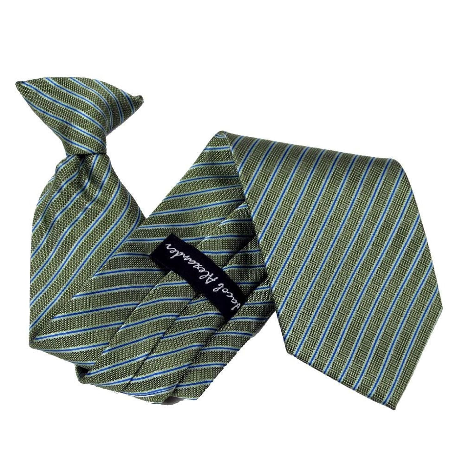 b-clps-504 – 绿色 – 蓝色 – 男孩35.6 cm clip on 领带